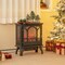 Black Electric Fireplace Heater 1400W 4777 BTU Realistic Flame 3-Sided Design